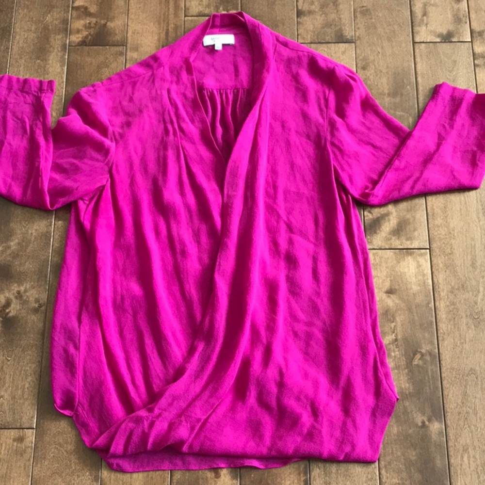 Aritzia Babaton Beau Blouse- 100% Silk-Pink-Size S
